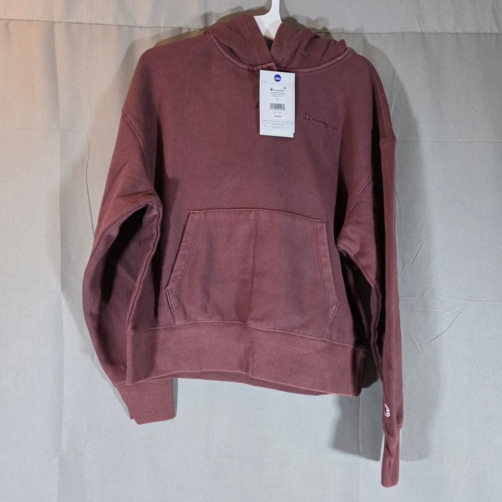 Champion Snap Pullover Hoodie‎ Medium Ruby Washed Maroon CPW253TL09022 Womens S
